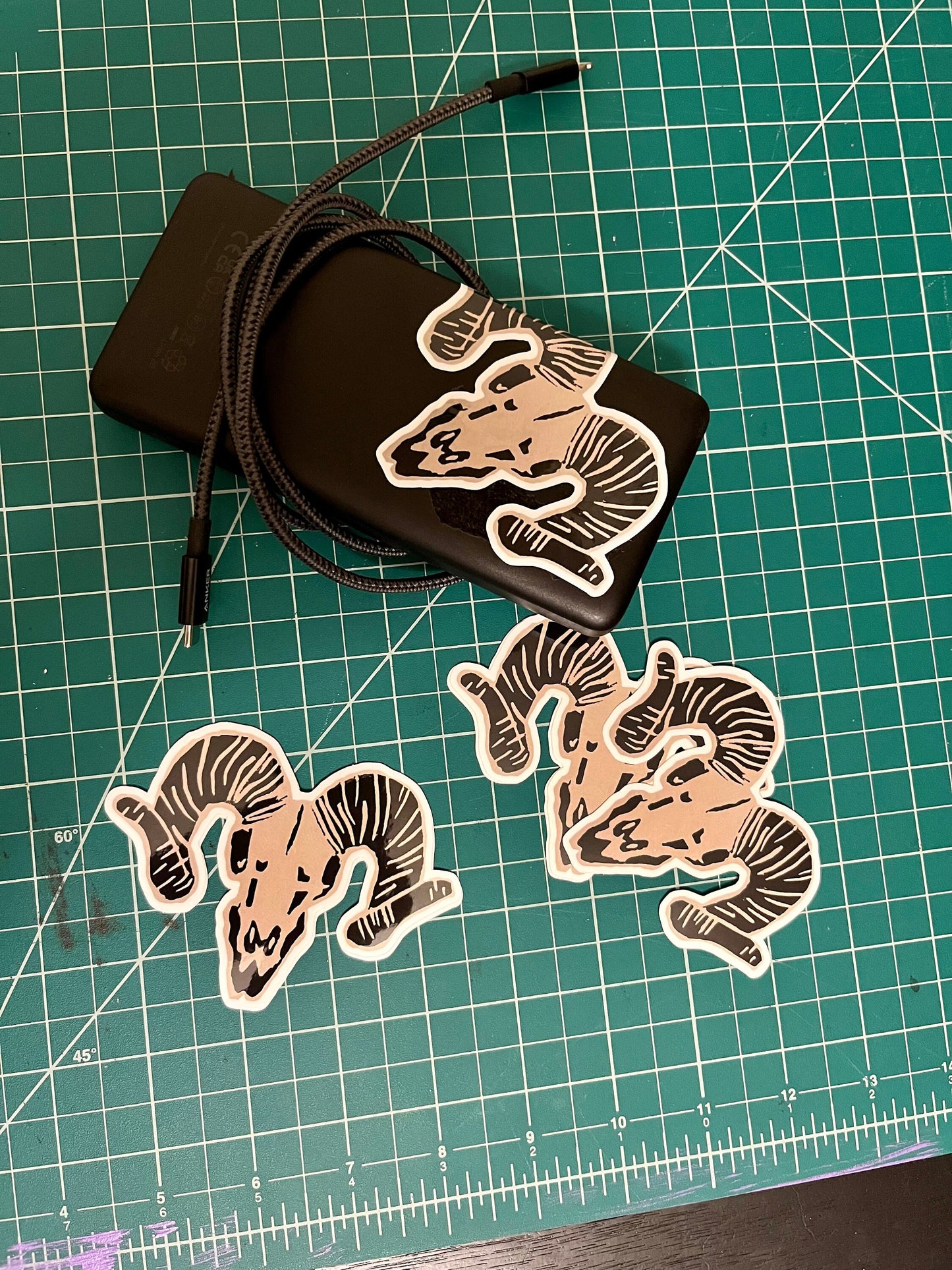 Bighorn Sheep Skull Vinyl Sticker // 4x3"