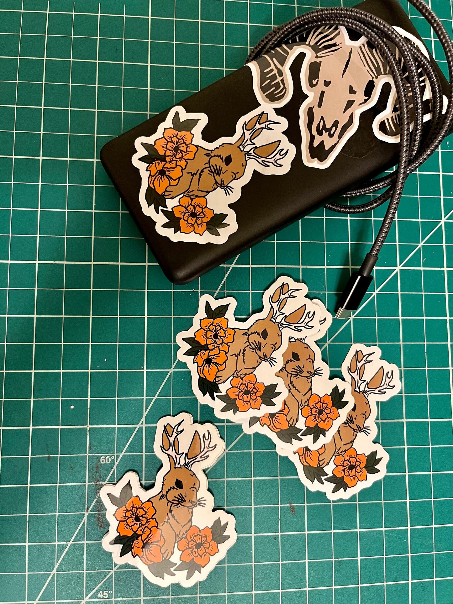 Jackalope Vinyl Sticker // 2.6x3"