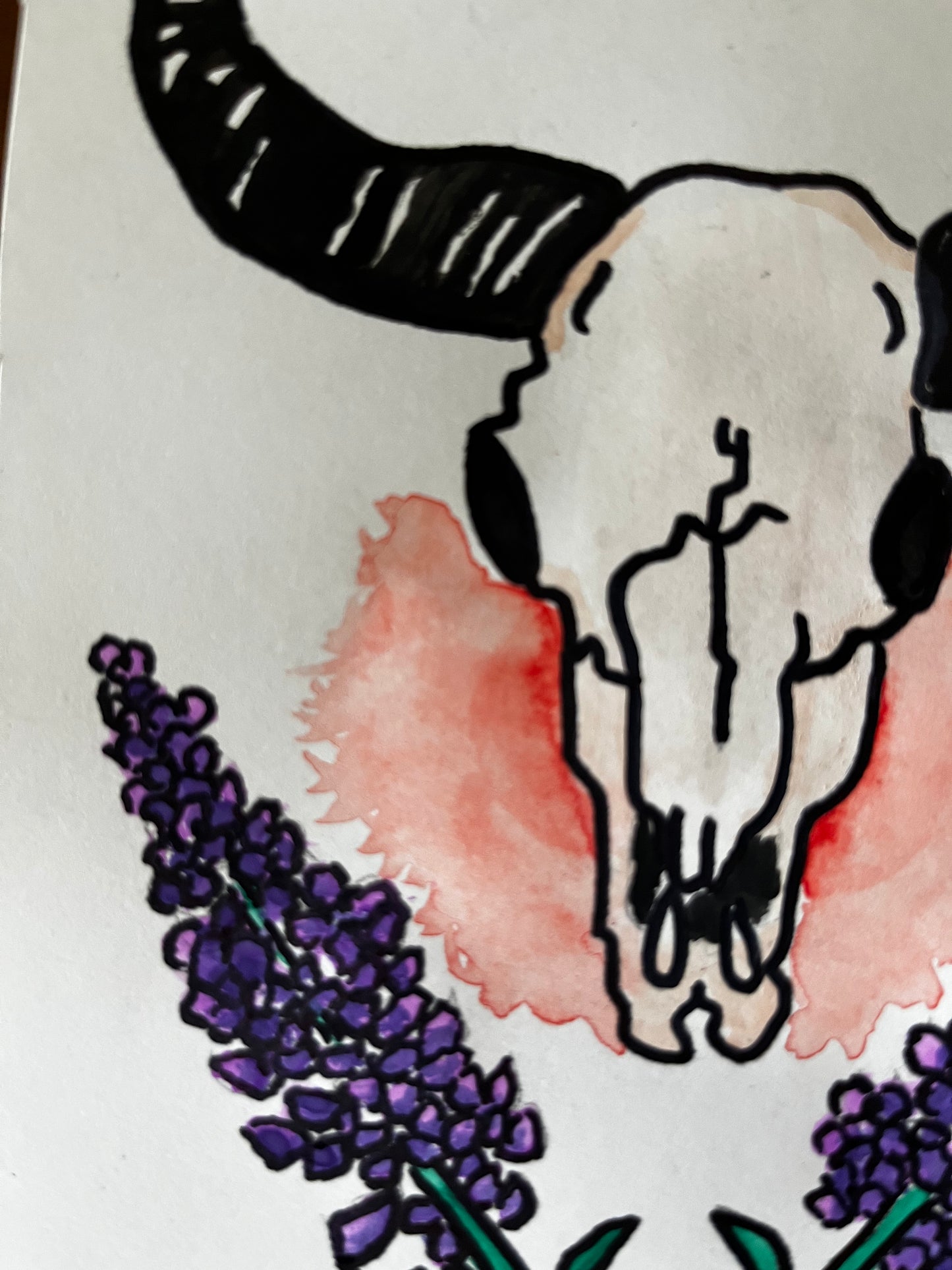Steer Lavender Watercolor, one of one.