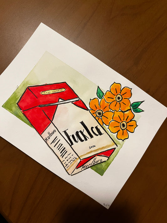 Anti-🧊 Cigarette Watercolor, one of one.