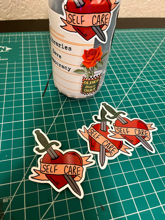 Self Care Vinyl Sticker // 3x3"