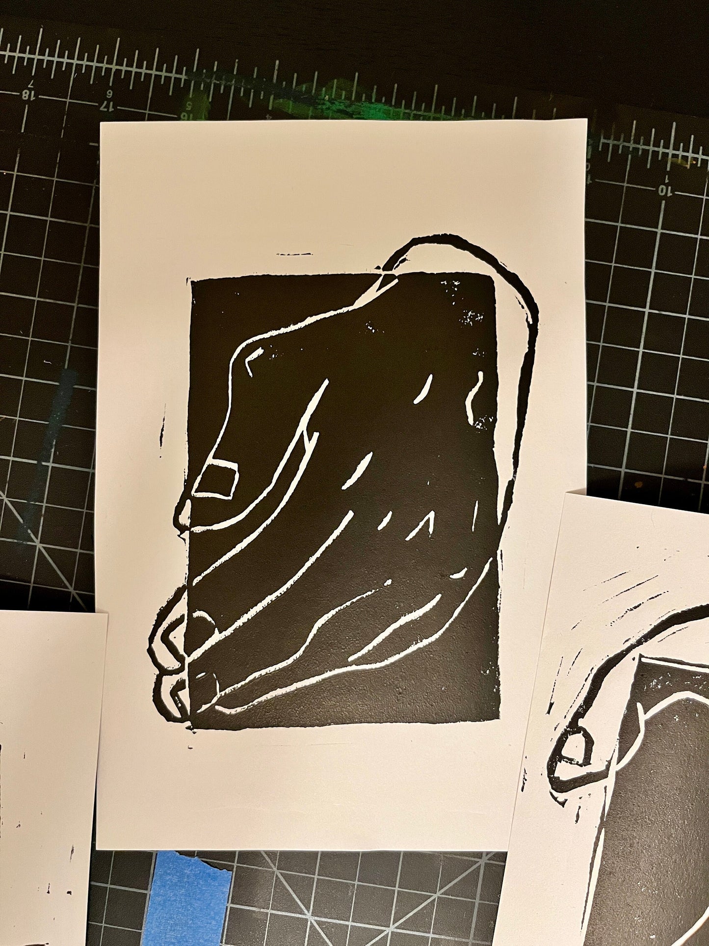 Triple Hand Gestures Lino Block Prints 6x8”