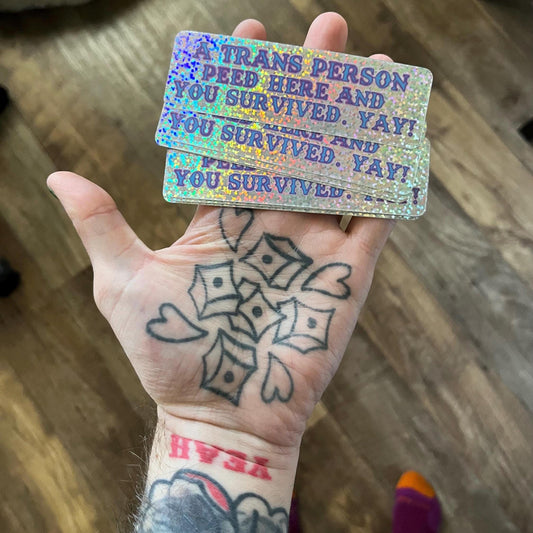 Transgender Bathroom Sticker Pack, 4x1.5”