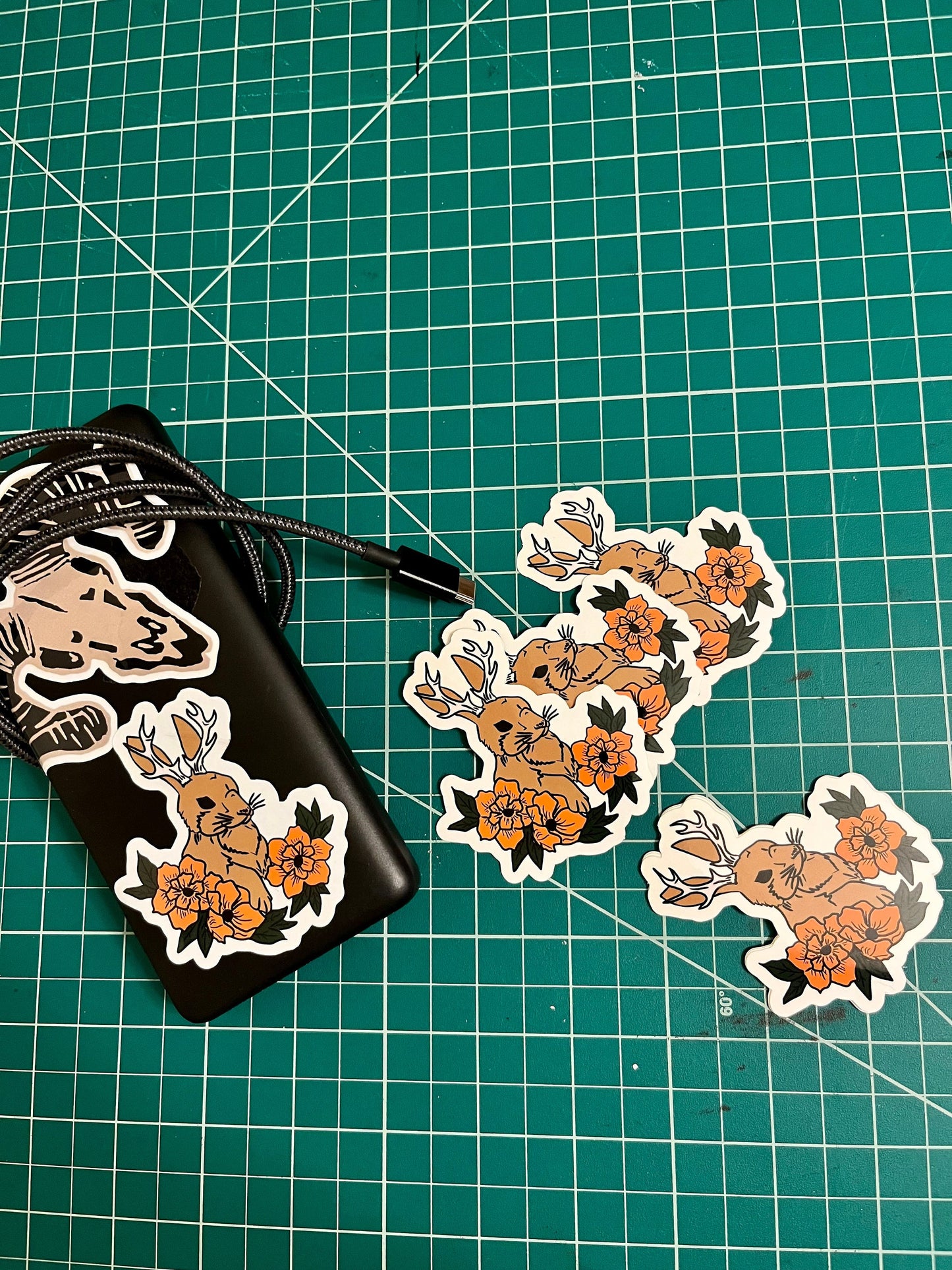 Jackalope Vinyl Sticker // 2.6x3"