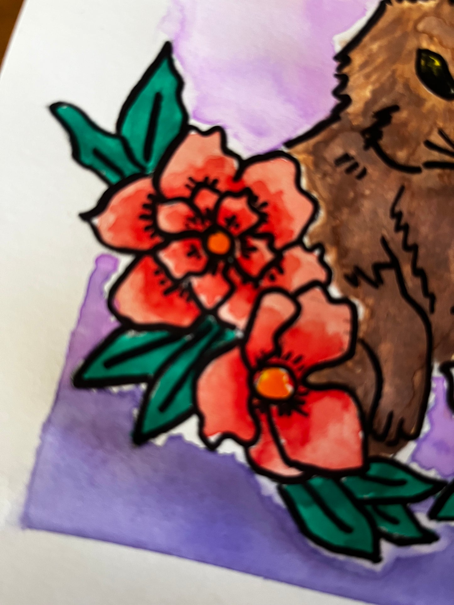 Jackalope Floral Watercolor.