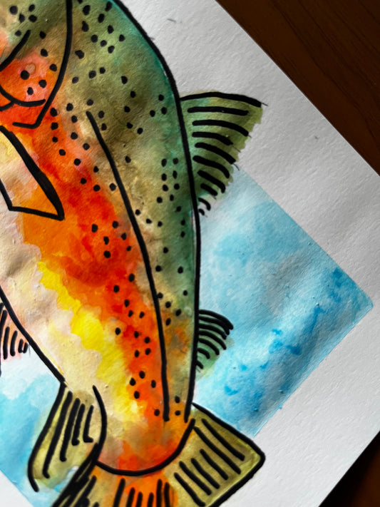 Brown Trout Watercolor, one of one