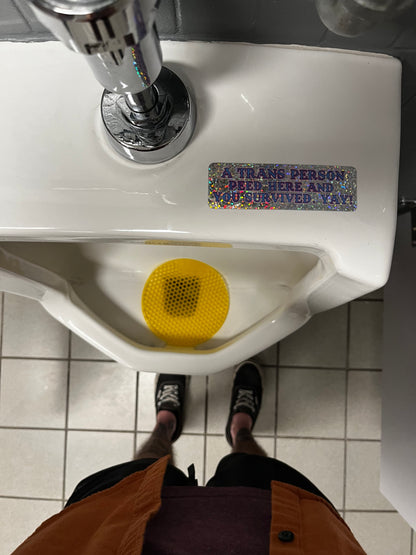 Transgender Bathroom Sticker, 4x1.5”