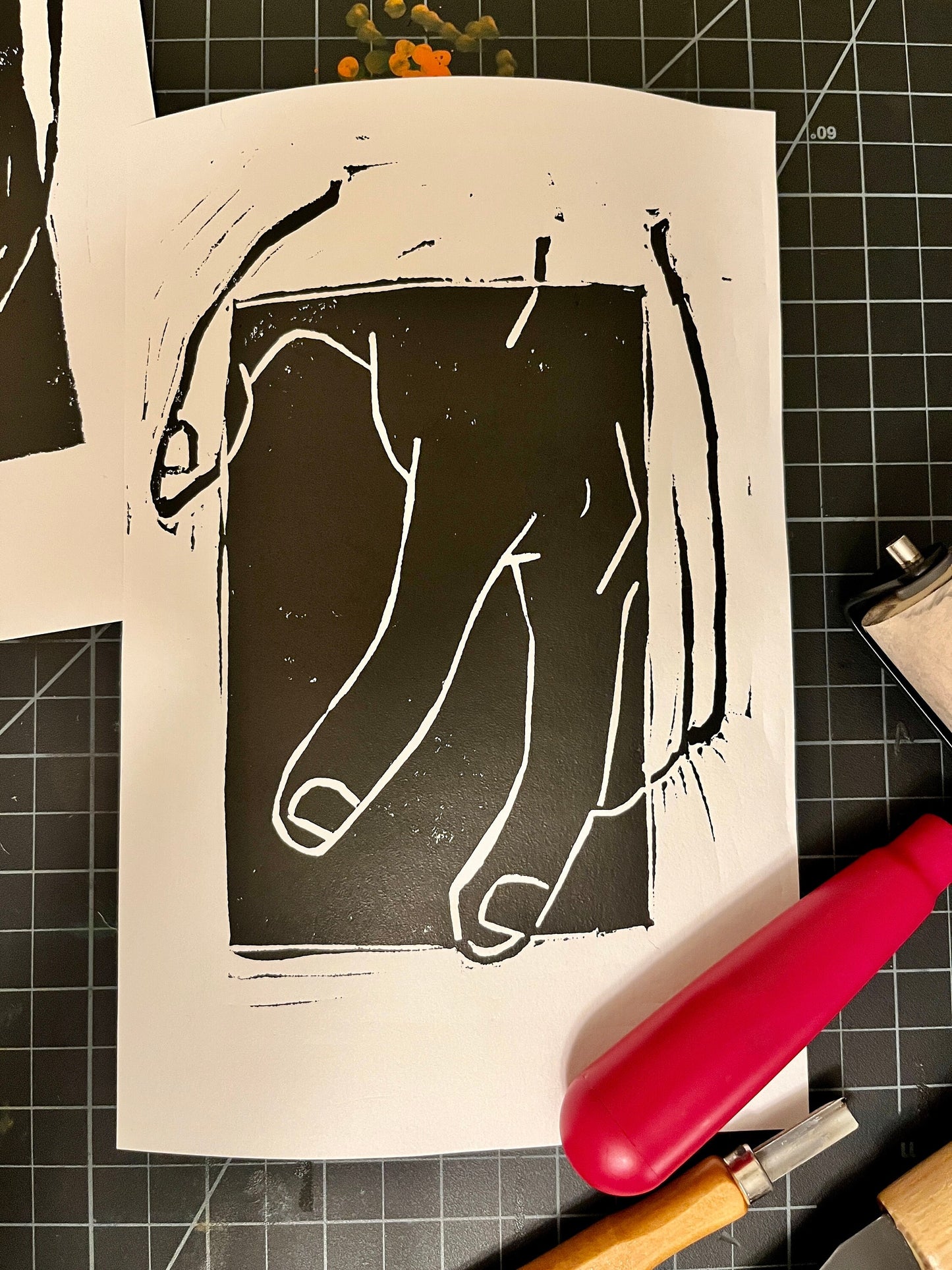 Triple Hand Gestures Lino Block Prints 6x8”