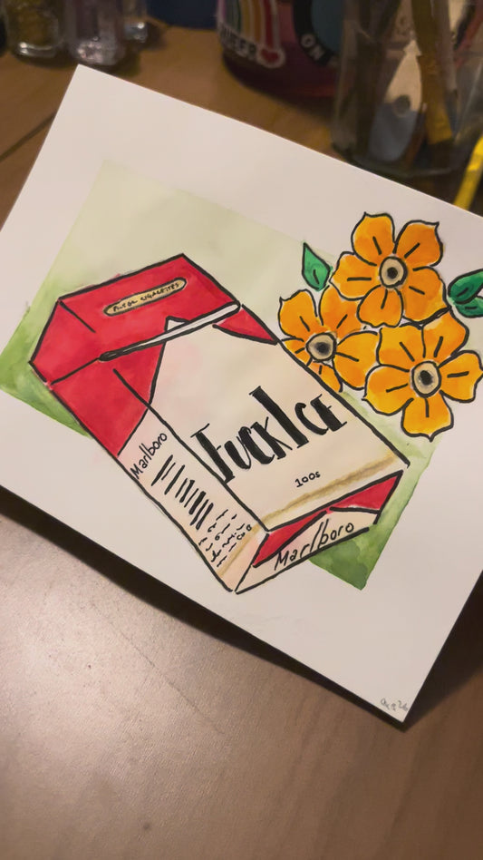 Anti-🧊 Cigarette Watercolor, one of one.